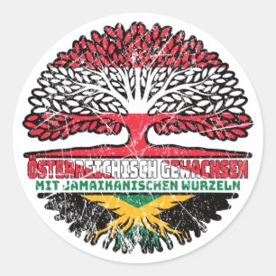 Jamaika Jamaikanisch Österreichisch Österreich Classic Round Sticker
