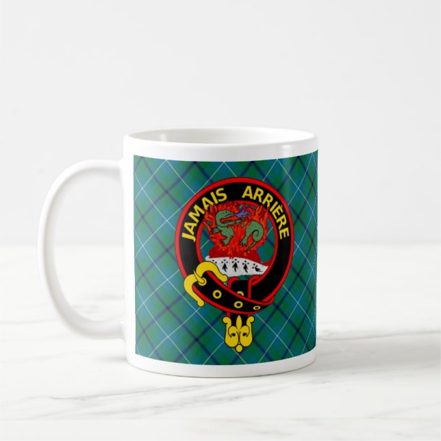 "Jamais Arrière" Ancient Douglas Tartan mug (Left)