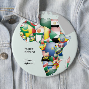 Jambo Habari Africa ! I Love Africa 6 Cm Round Badge