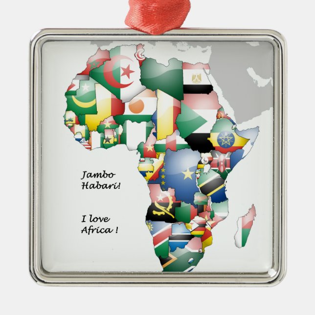 Jambo Habari Africa ! I Love Africa Metal Ornament (Front)