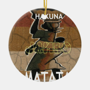 Jambo Habari Hakuna Matata. Ceramic Tree Decoration