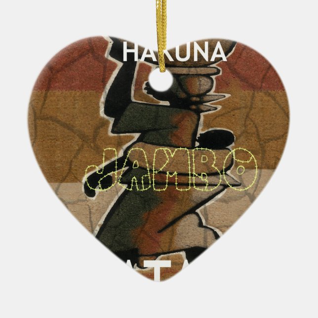 Jambo Habari Hakuna Matata. Ceramic Tree Decoration (Front)