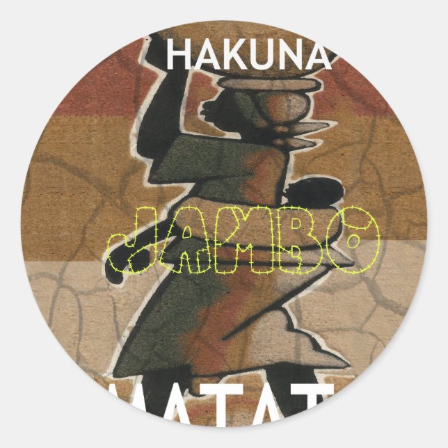 Jambo Habari Hakuna Matata. Classic Round Sticker (Front)