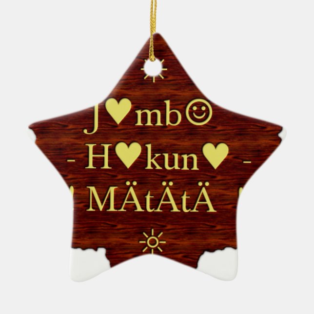 Jambo Hakuna Matata: African Art Print/Graphic Ceramic Ornament (Front)