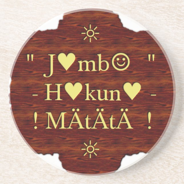 Jambo Hakuna Matata: African Art Print/Graphic Coaster (Front)