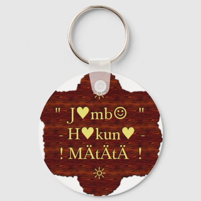 Jambo Hakuna Matata: African Art Print/Graphic Key Ring (Front)