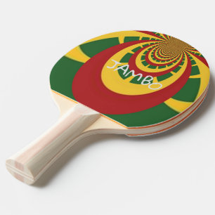 Jambo Hakuna Matata Jamaica Rasta Colours spinners Ping Pong Paddle
