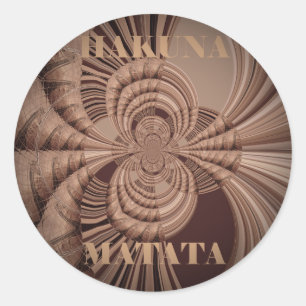 Jambo Hakuna Matata Kenya Giraffe Safari  Woven Classic Round Sticker