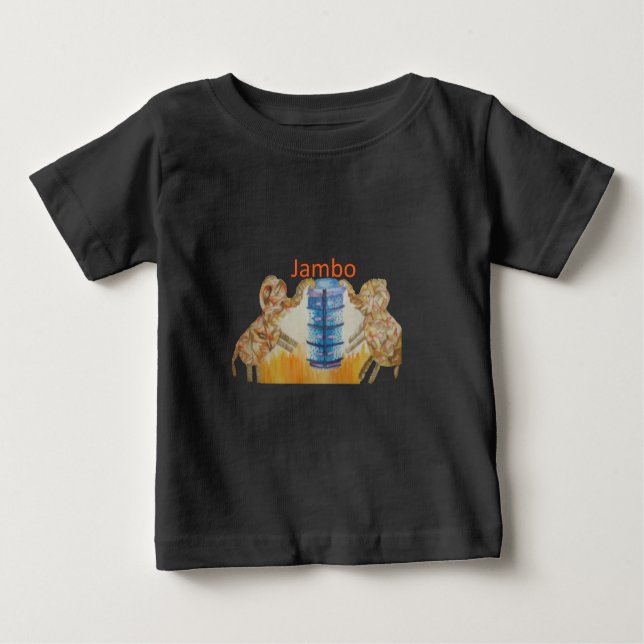 Jambo Jumbo African Kids Elephants Art Print Baby T-Shirt (Front)