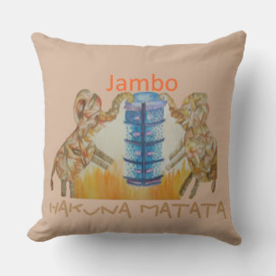 Jambo Jumbo African Kids Elephants Art Print Cushion