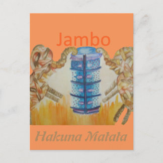 Jambo Jumbo African Kids Elephants Art Print Postcard