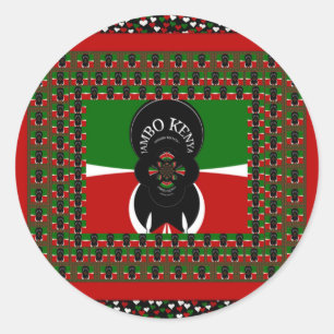 Jambo Kenya Art Print Classic Round Sticker