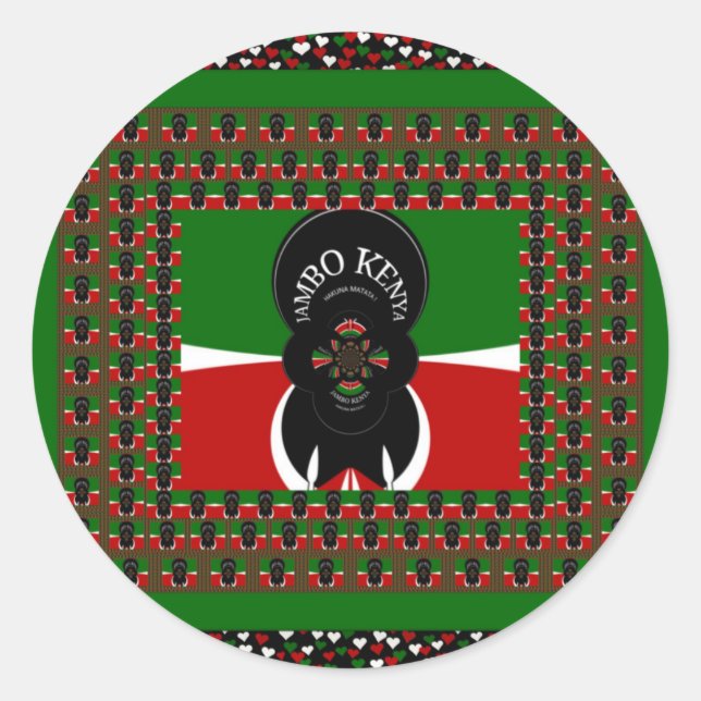 Jambo Kenya Art Print Classic Round Sticker (Front)
