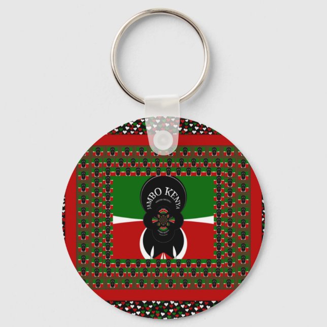 Jambo Kenya Art Print Key Ring (Front)