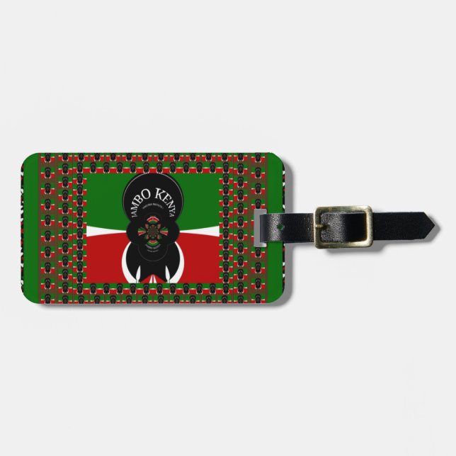 Jambo Kenya Art Print Luggage Tag (Front Horizontal)
