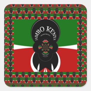 Jambo Kenya Art Print Square Sticker