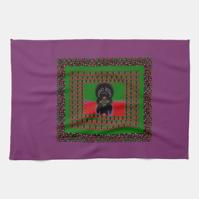 Jambo Kenya Art Print Tea Towel (Horizontal)