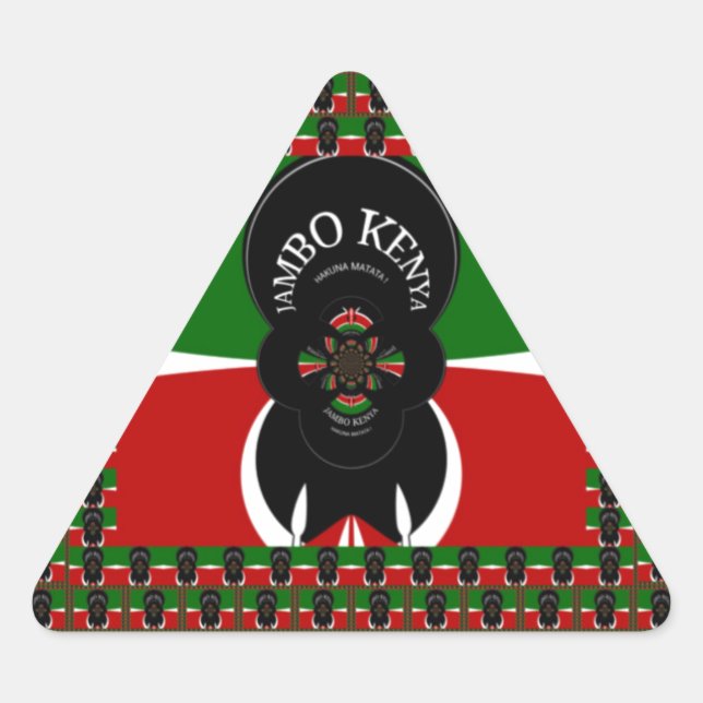 Jambo Kenya Art Print Triangle Sticker (Front)