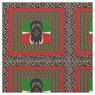 Jambo Kenya Black Red Green Flag Colours Fabric