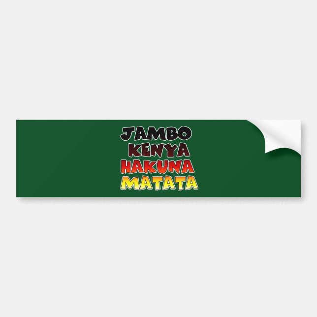 Jambo Kenya Hakuna Matata Bumper Sticker (Front)