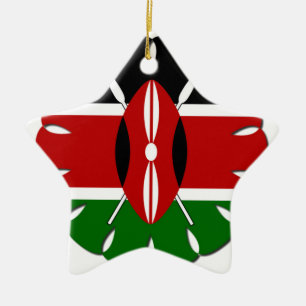 Jambo Kenyan Flag Ceramic Tree Decoration