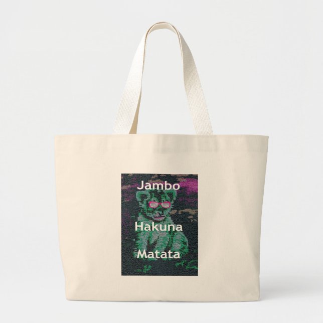 Jambo lion cub hakuna matata large tote bag (Front)