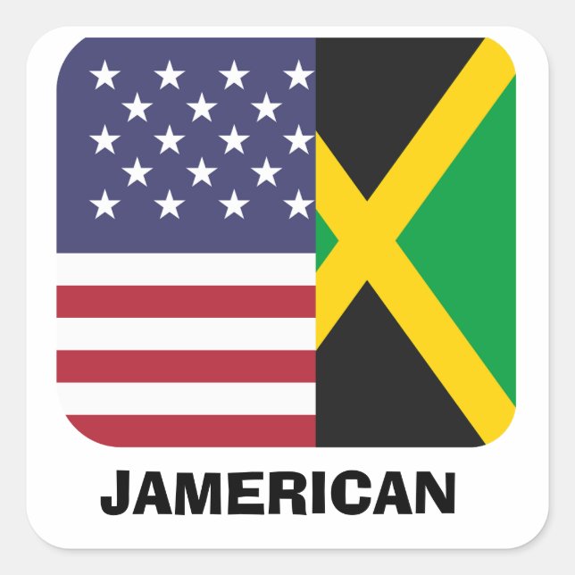 Jamerican , Jamaican American flag ,4th of july Square Sticker (Front)