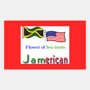 jamerican rectangular sticker