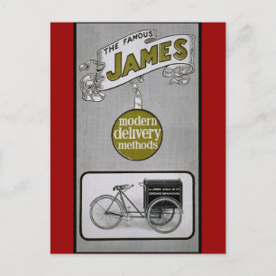 James 1913 Delivery Bicycle Advertisment Postcard