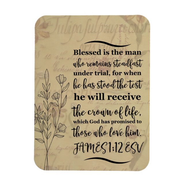 James 1:12 Bible Verse  Magnet (Vertical)