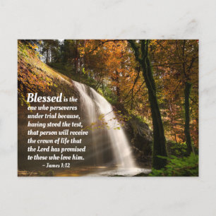 James 1:12 Blessed is the one who perseveres Bible Postcard