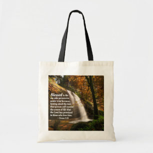 James 1:12 Blessed is the one who perseveres Bible Tote Bag
