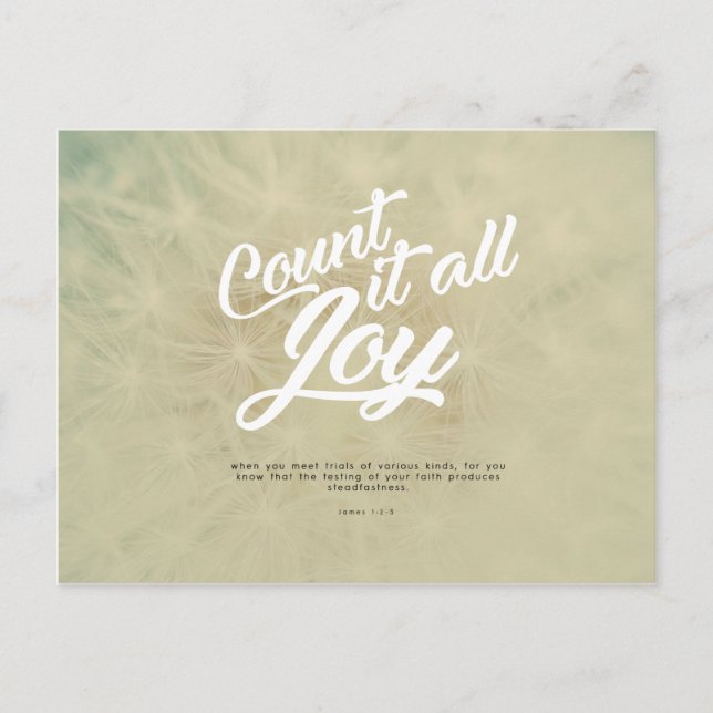 James 1:2-3 - Count it all joy Postcard (Front)