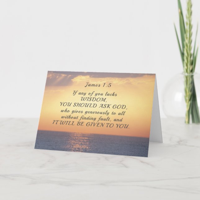 James 1:5 If any of you lacks Wisdom Bible Verse Card (Front)