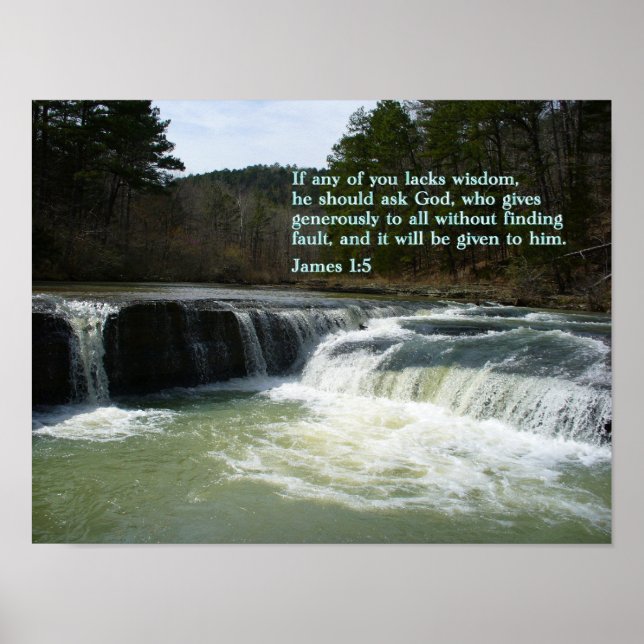 James 1:5 Waterfall Poster (Front)