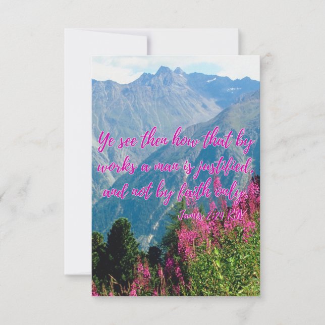 James 2:24 KJV Bible Scripture Pic Greeting Card (Front)