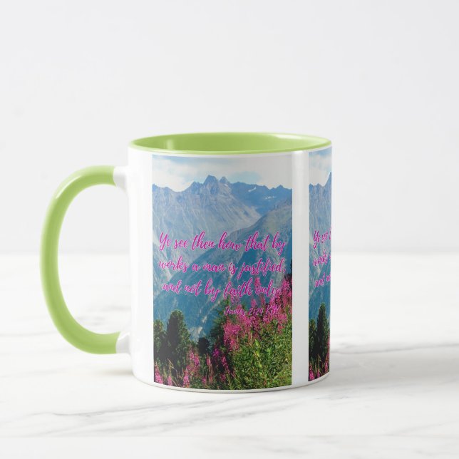 James 2:24 KJV Bible Scripture Pic Two-Tone Mug (Left)