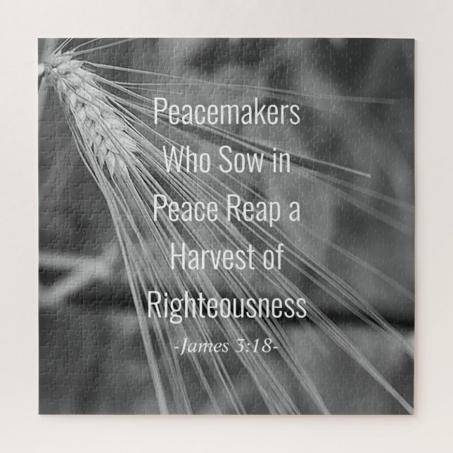 James 3:18 Bible Verse Harvest of Righeousness Jigsaw Puzzle (Vertical)