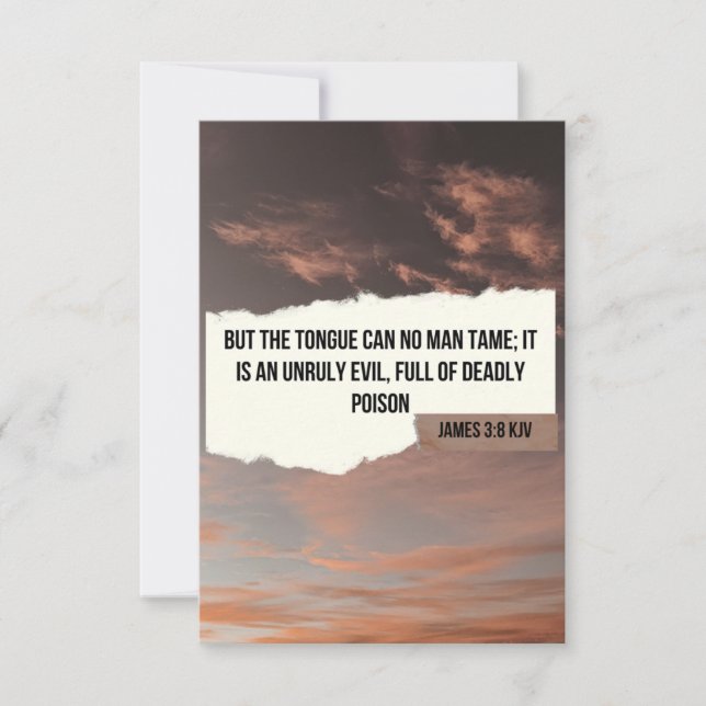 James 3:8 KJV Bible Verse Pic Flat Greeting Card (Front)