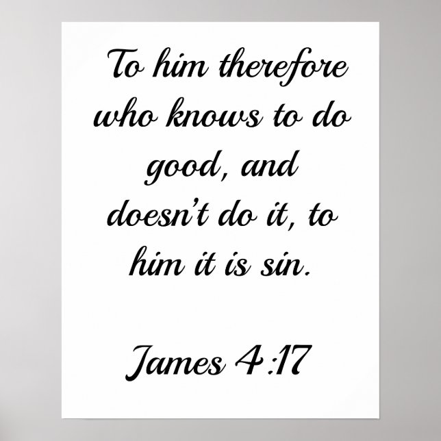James 4:17 Poster about doing good (Front)