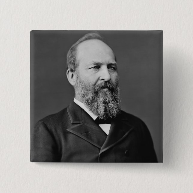 James A. Garfield 15 Cm Square Badge (Front)