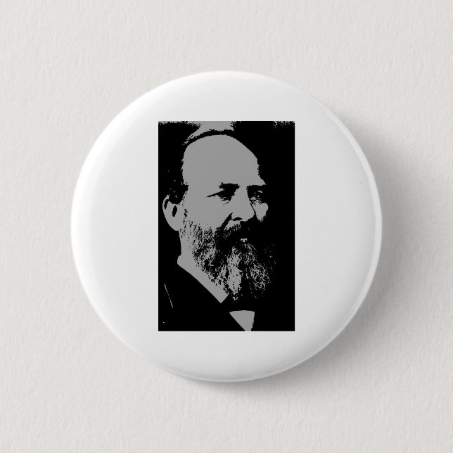 James A. Garfield silhouette 6 Cm Round Badge (Front)