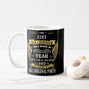 James A Legend Was Born Personalised Birthday Coffee Mug