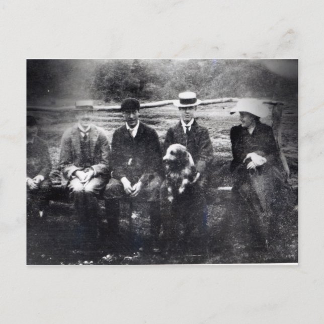 James and Lytton Strachey with Thoby, Adrian Postcard (Front)