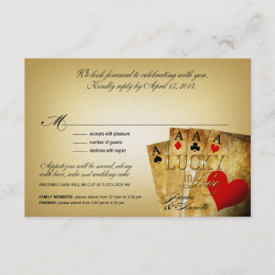 James & Annette Vegas METALLIC CHAMPAGNE RSVP Card