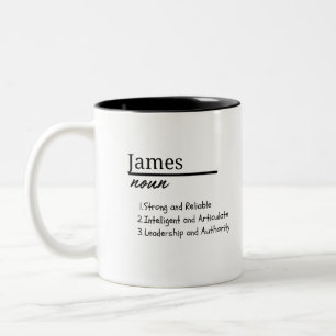 James, Boy Personalised Name Definition Two-Tone Coffee Mug