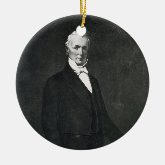 James Buchanan, 15th President of the United State Ceramic Tree Decoration (Front)