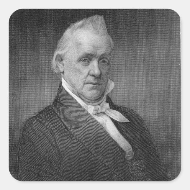 James Buchanan, engraved by Henry Bryan Hall (1800 Square Sticker (Front)
