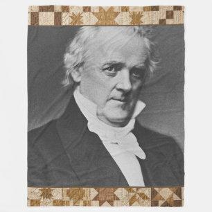 James Buchanan — Vintage Presidential Quilt Blanke Fleece Blanket