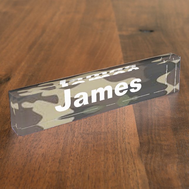 James camo desk name plate (Side)
